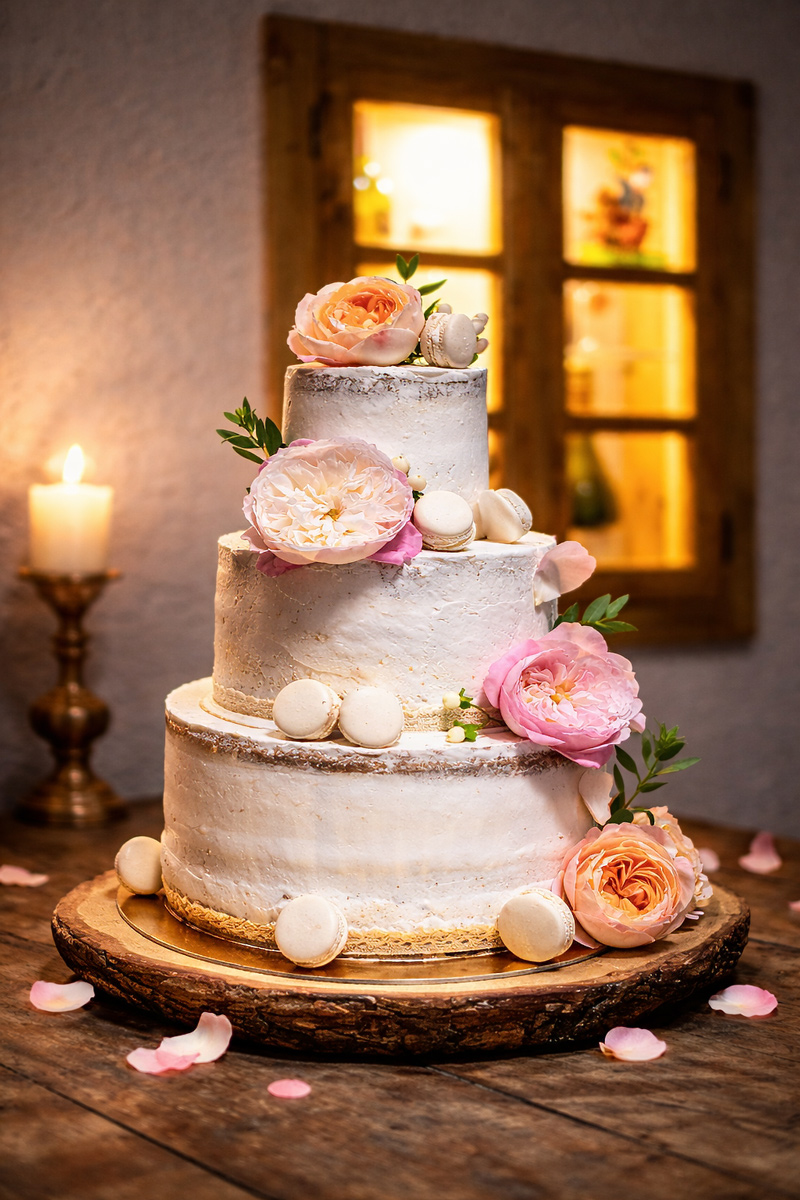 Naked poročna torta